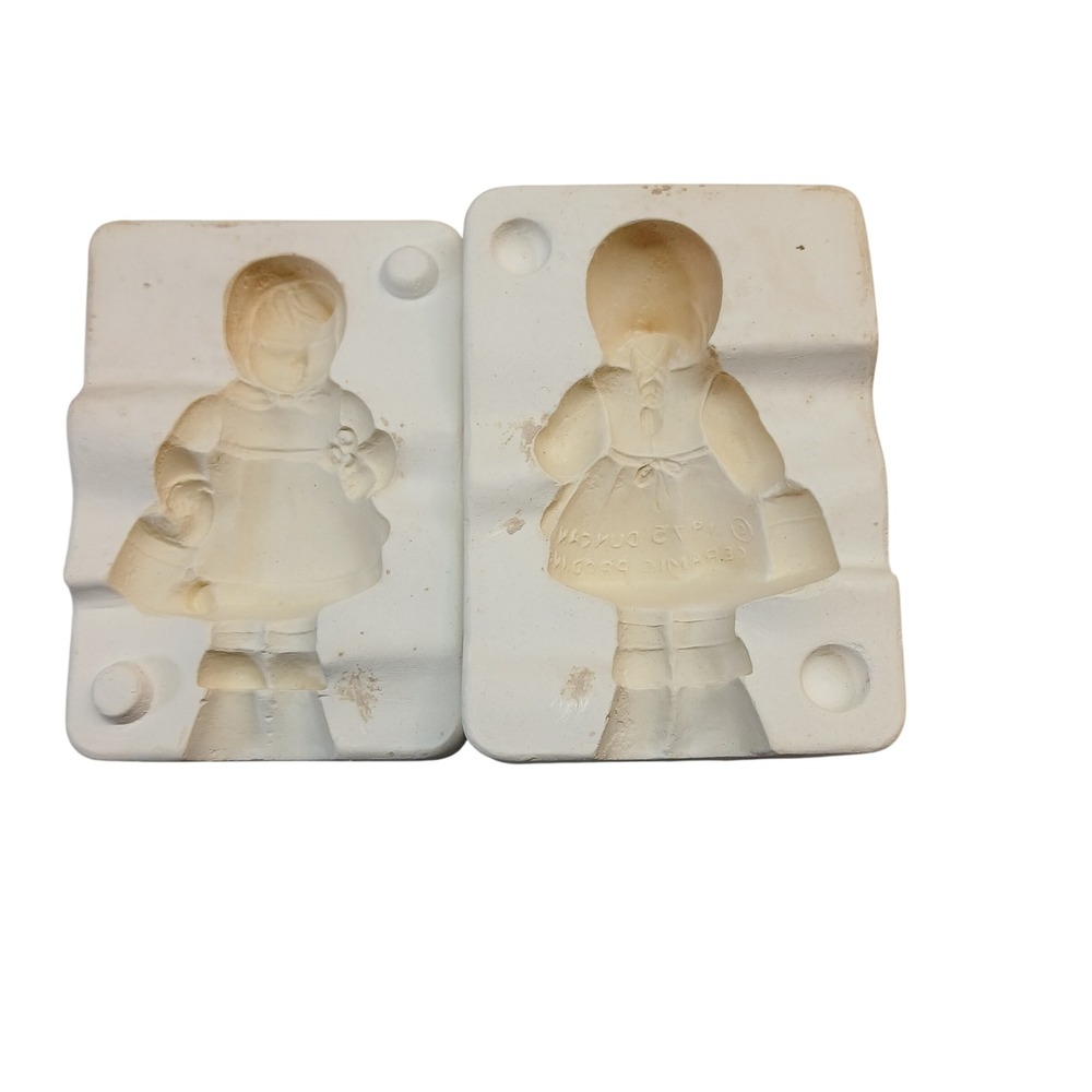 Vintage 1975 Duncan Ceramic Products TM-11 Hummel Girl Plaster Slip Casting Mold